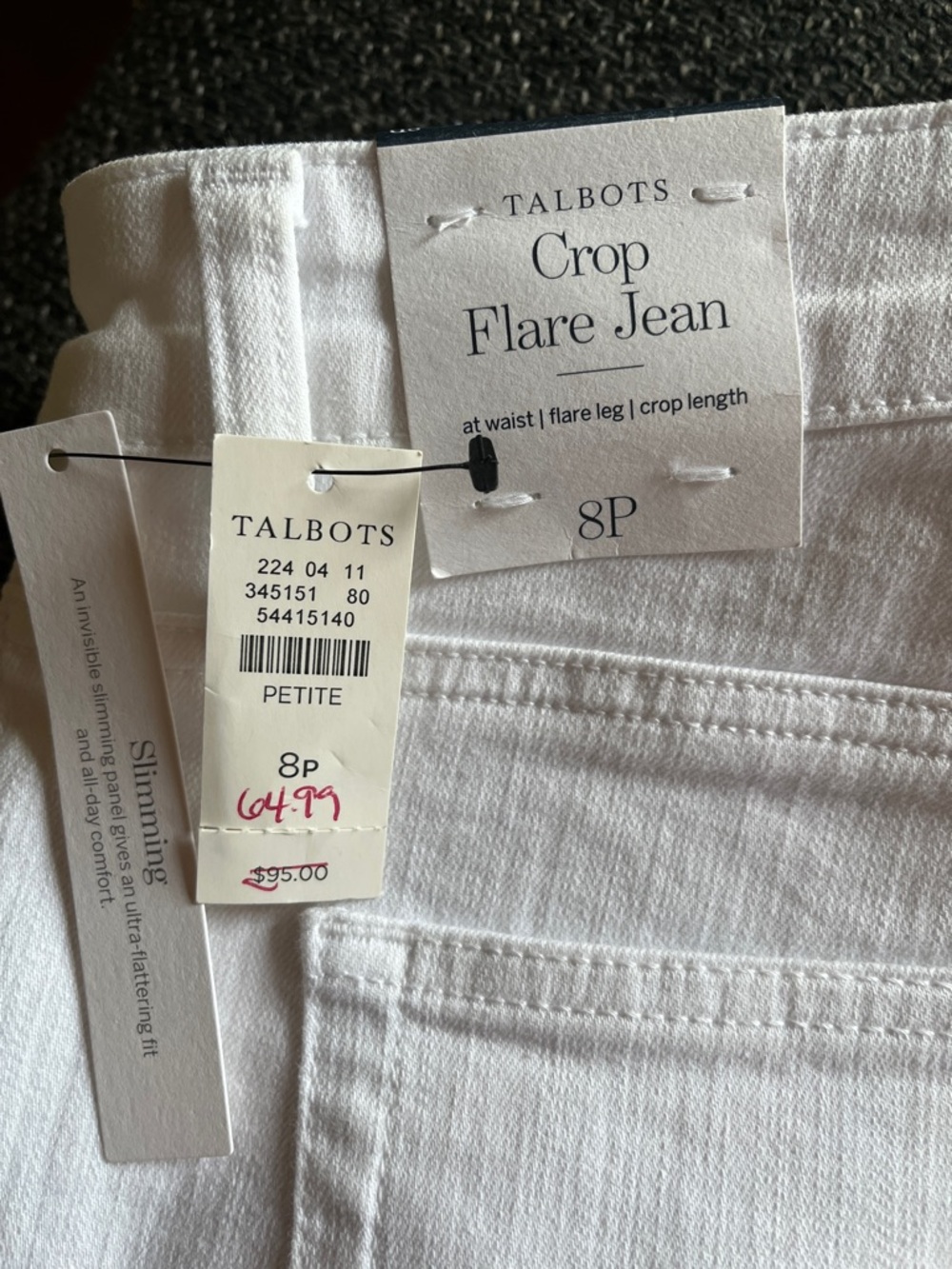 Talbots White Crop Flare Women's Jeans - Picture 4 of 5